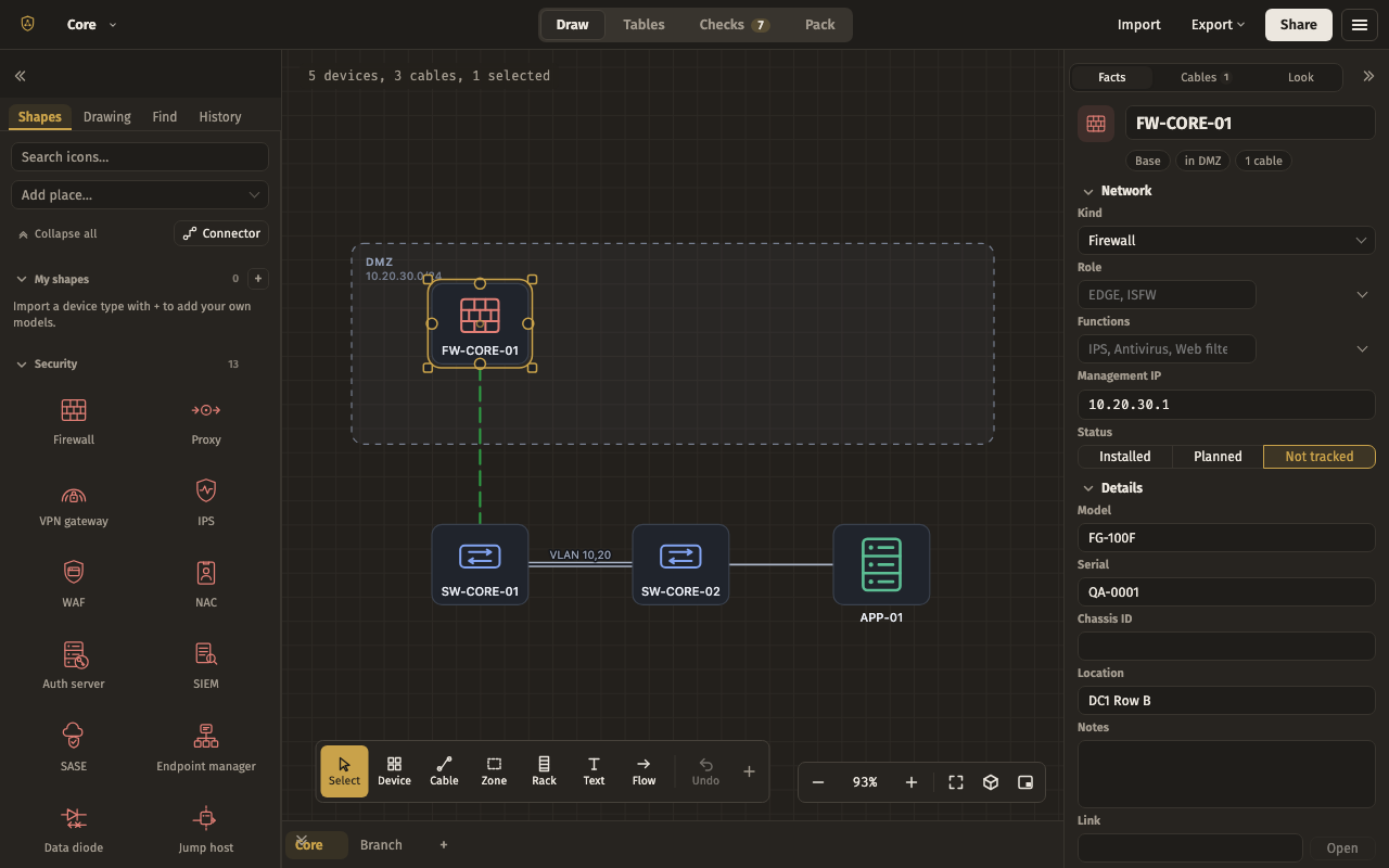 One dock — the editor with this layout, dark theme