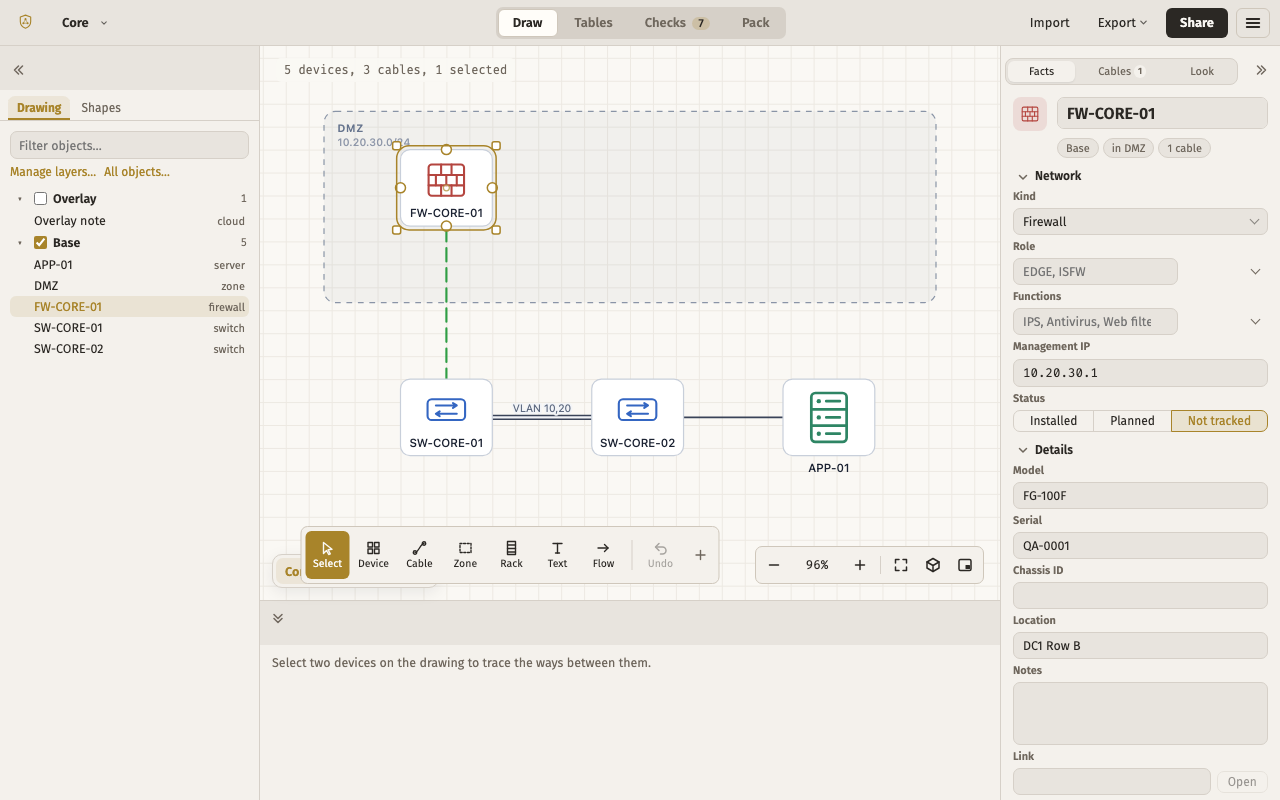 Site survey — the editor with this layout, light theme